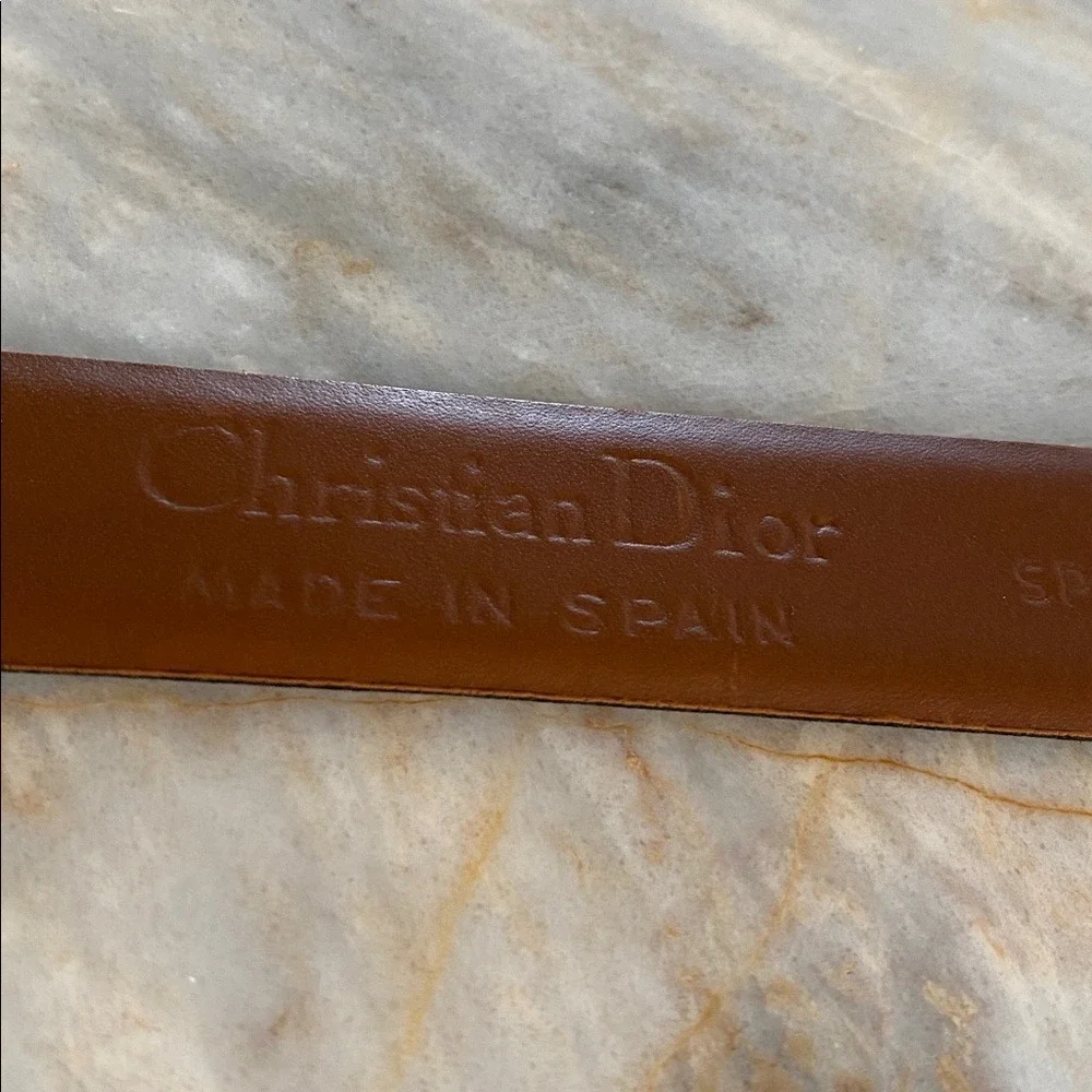 Christian Dior‎ Mens Black Leather Gold Buckle Dress Belt 3z 32 80 Made in Spain